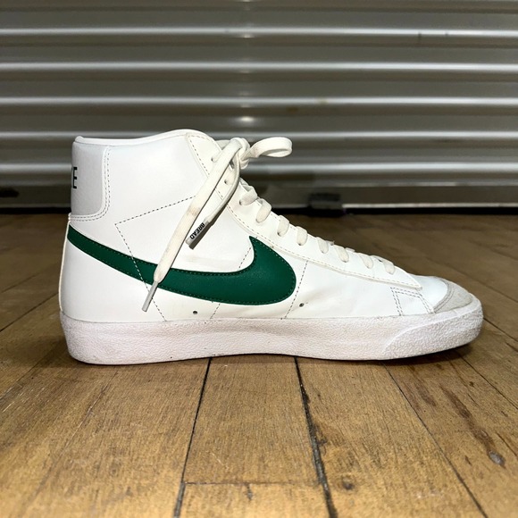 Vintage Nike Blazer Mid 77 Sneaker Mens Size 10.5 White Pine Green Logo Sporty - Picture 7 of 12